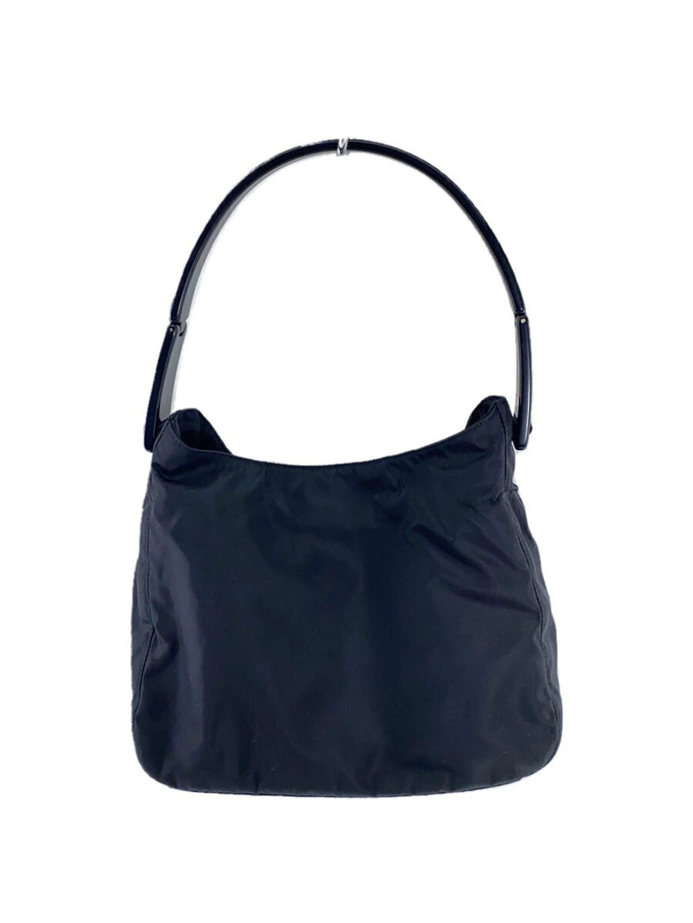 Prada Tessuto Hobo Bag acrylic handle Black